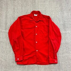 Vintage Town craft Corduroy Button Up Shirt Mens Medium Red 1960s USA